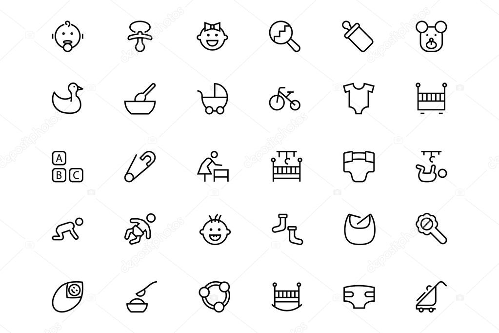 Baby Vector Line Icons 1