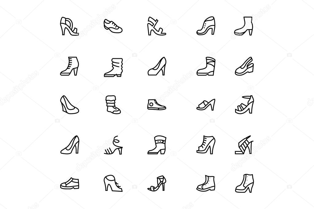 Shoes Vector Line Icons 3