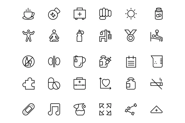 フィットネス ライン アイコン 3 — ストックベクタ