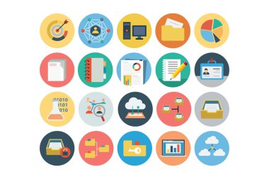 Universal Web Flat Colored Icons 3 clipart