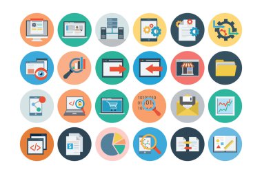 Evrensel web düz renkli simgeler 1