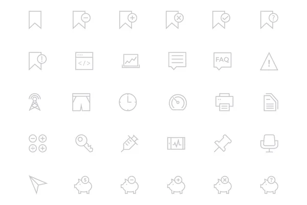 Universal Mobile Vector Line Icons 8 — Stock Vector