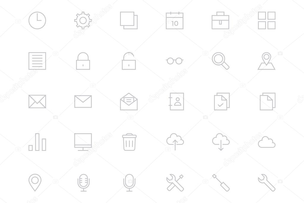 Universal Mobile Vector Line Icons 1