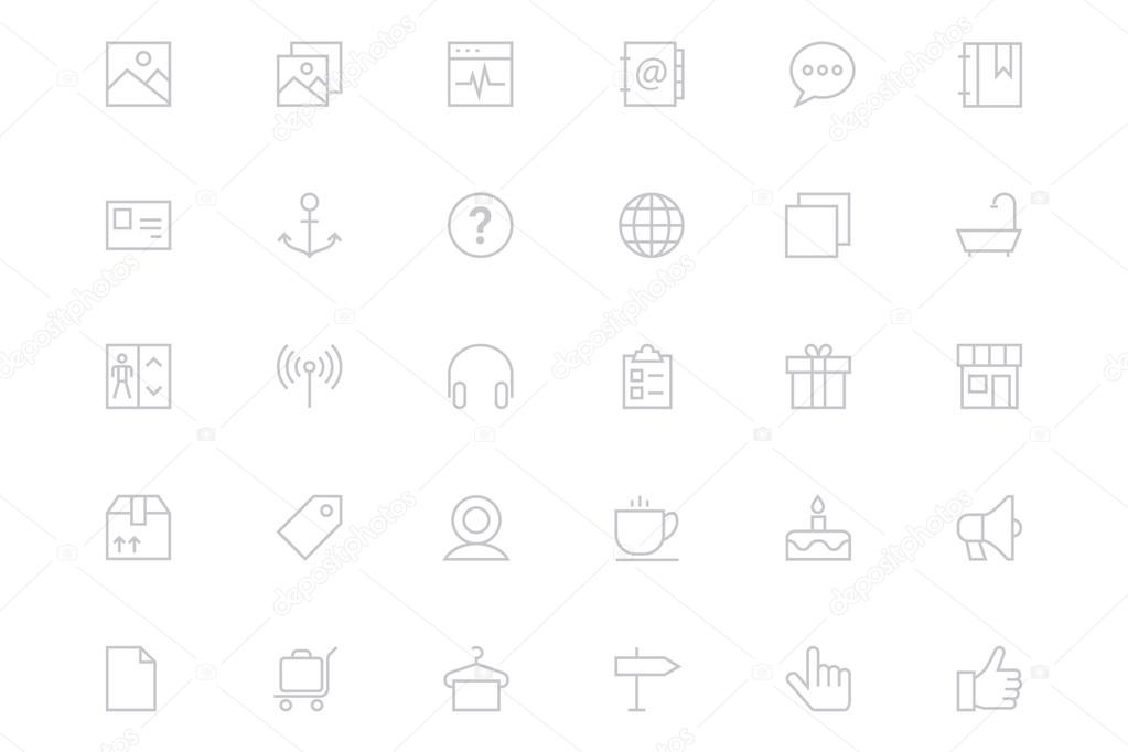 Universal Mobile Vector Line Icons 5