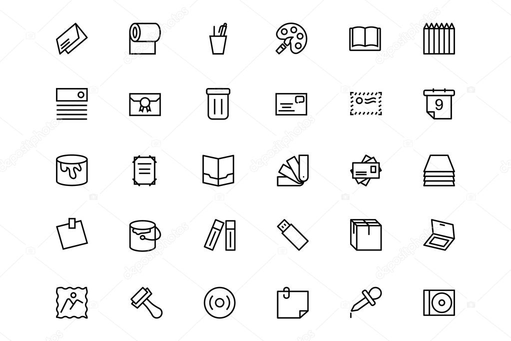 Stationery Line Icons 4