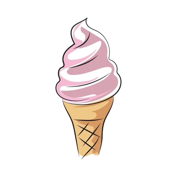 Cone Sketchy Colored Vector Icon — Stock Vector