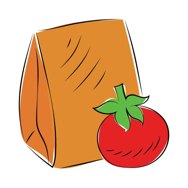 Tomato Hand Drawn Colored Vector Icon — Stock Vector