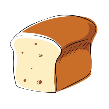 ekmek renkli yarım yamalak vektör simgesi