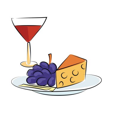 Gıda el çekilmiş renkli vektör simgesi