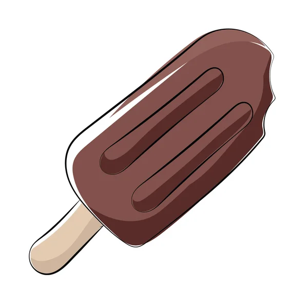 Helado Dibujado a mano Vector de color Icono — Vector de stock