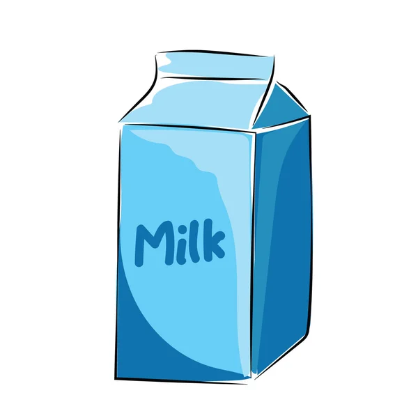 Melk pack schetsmatig gekleurde vector pictogram — Stockvector