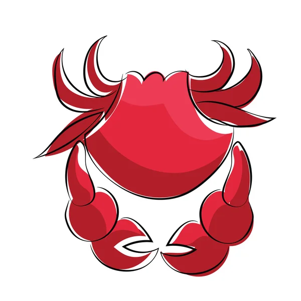 Crab Sketchy สีเวกเตอร์ไอคอน — ภาพเวกเตอร์สต็อก
