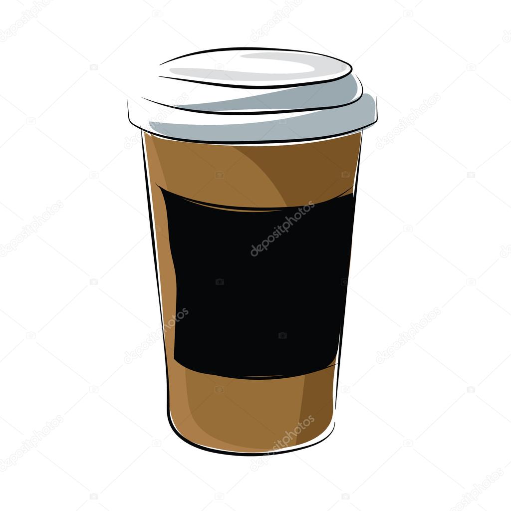 Paper Cup Hand drawn Colored Vector Icon