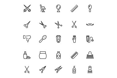 saç salonu vektör hat simgeler 4