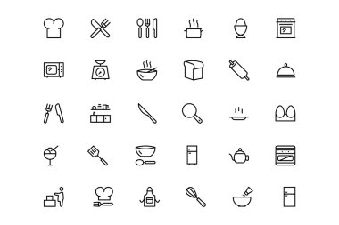 Kitchen Vector Line Icons 1 clipart