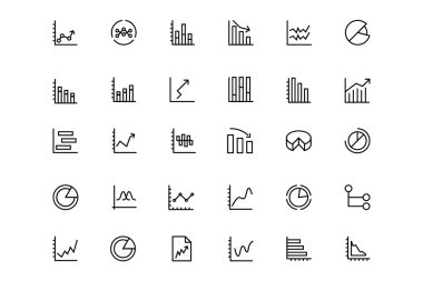 iş grafikleri çizgi simgeler 3 vektör