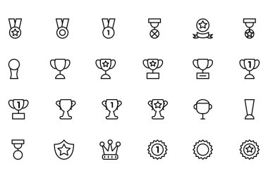 Award and Medal Vector Line Icons 2 clipart