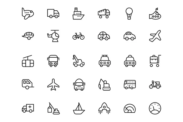 Transportation Vector Line Icons 1 — Stock Vector