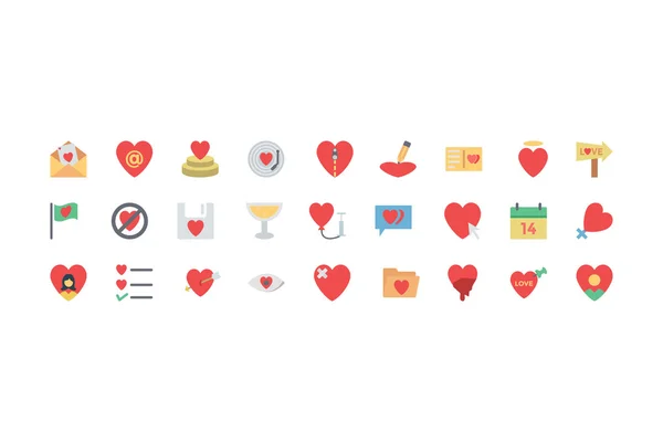 Iconos de colores de San Valentín 4 — Vector de stock
