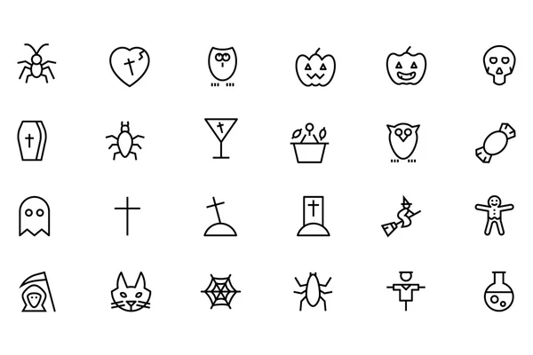 Halloween vector lijn icons 2 — Stockvector