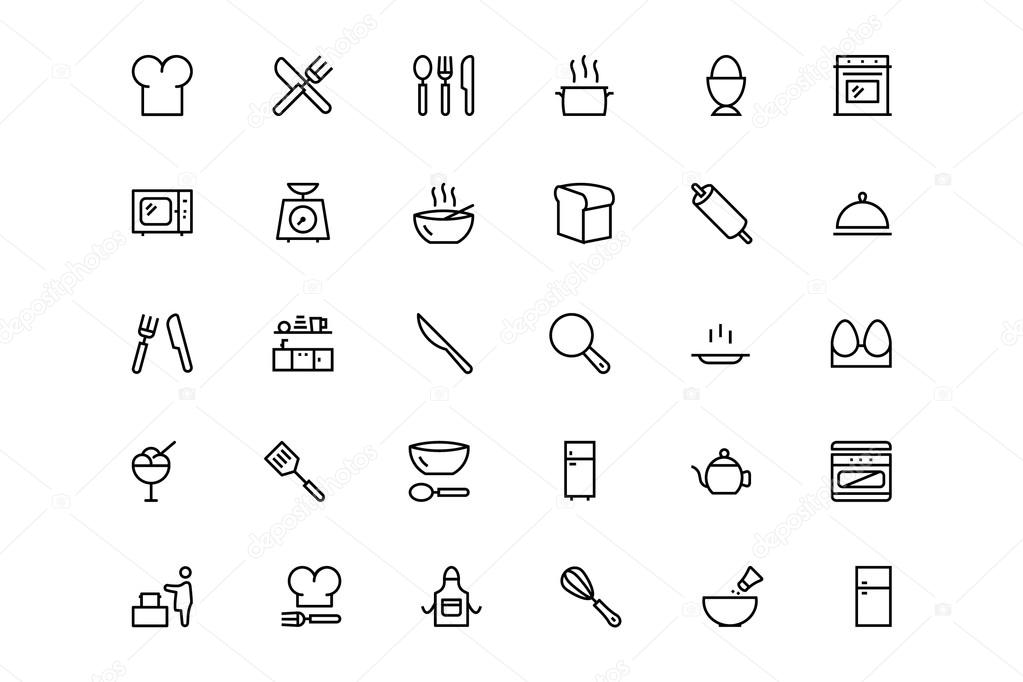 Kitchen Vector Line Icons 1