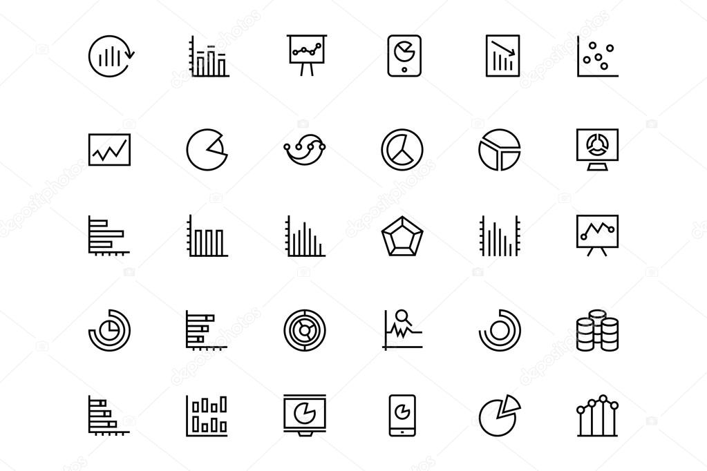 Business Charts Vector Line Icons 4