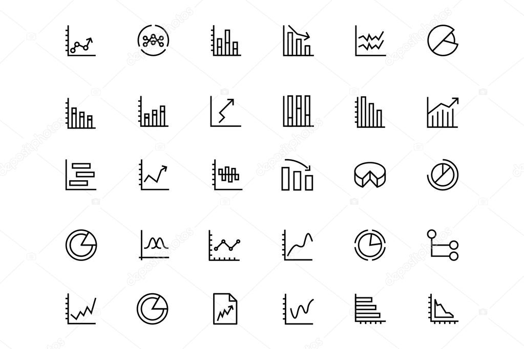 Business Charts Vector Line Icons 3