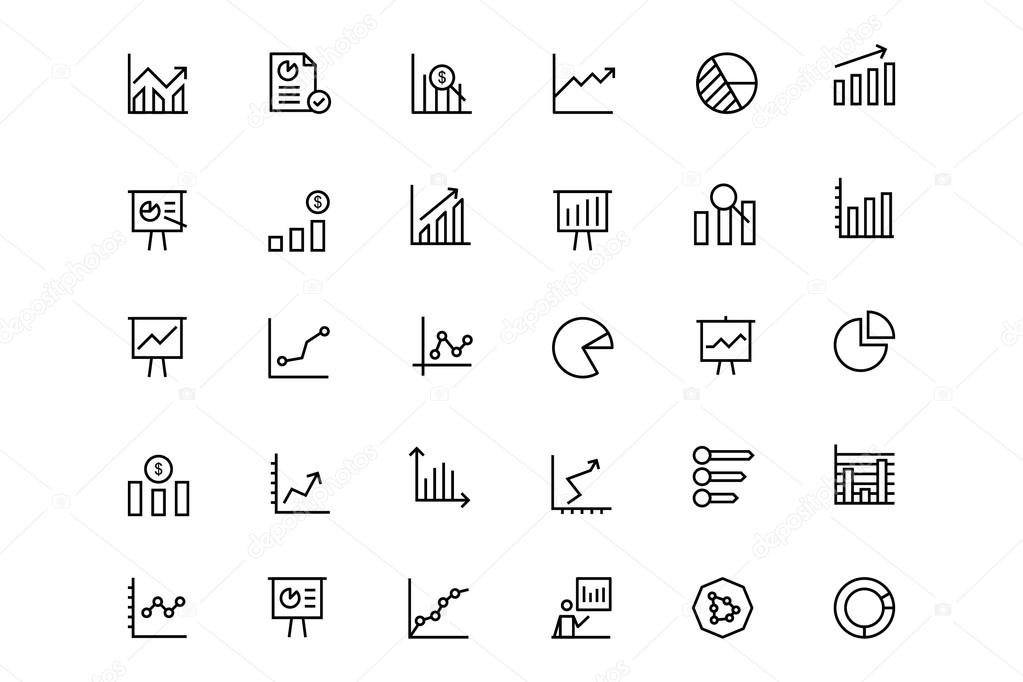 Business Charts Vector Line Icons 1