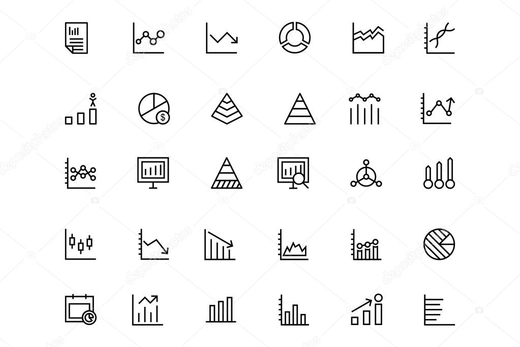 Business Charts Vector Line Icons 2