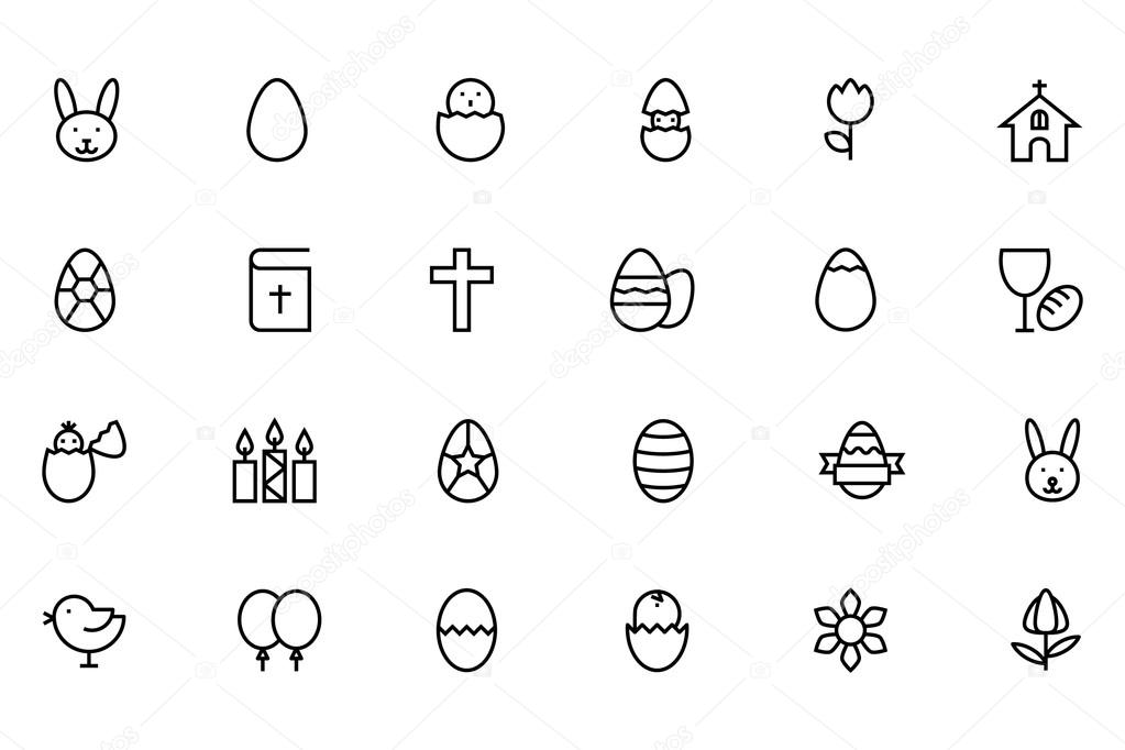 Easter Vector Line Icons 1