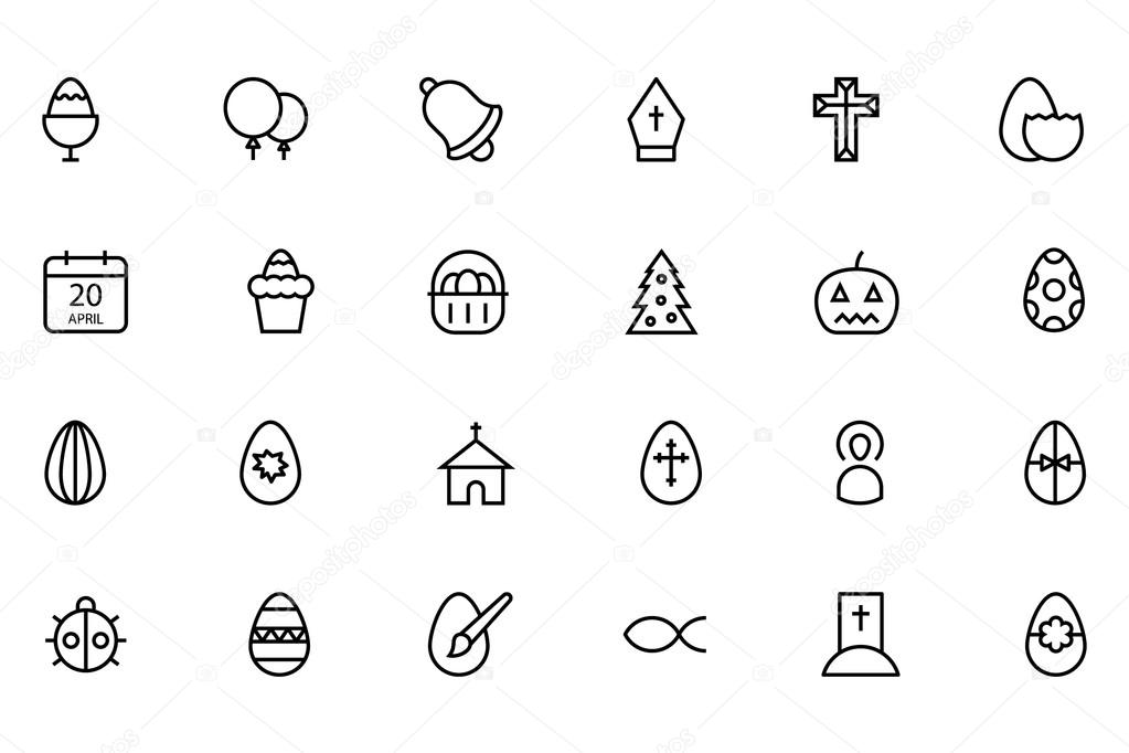 Easter Vector Line Icons 5