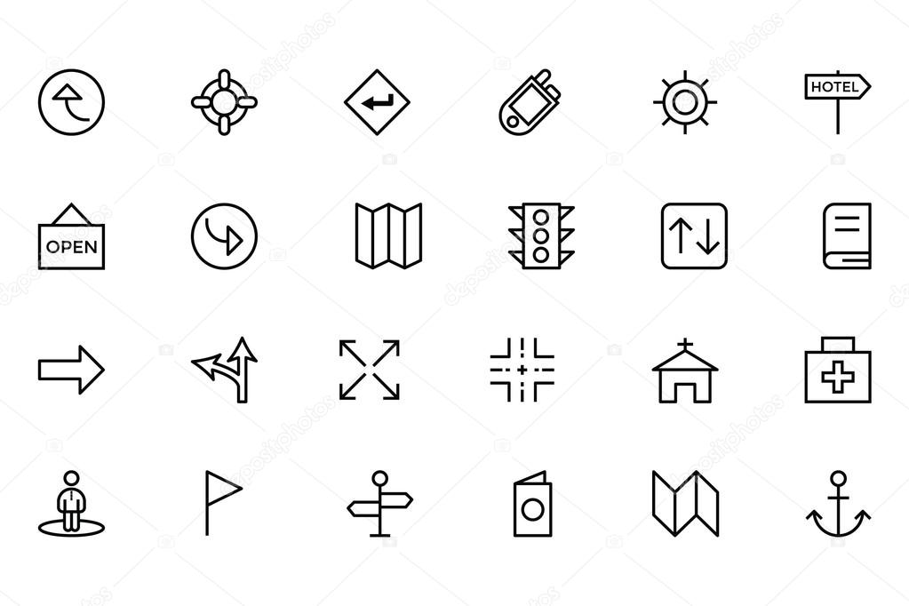 Map and Navigation Vector Line Icons 5