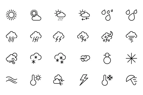 Icônes de la ligne vectorielle météo 2 — Image vectorielle