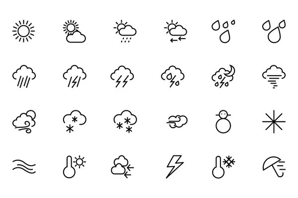 Weather Vector Line Icons 2