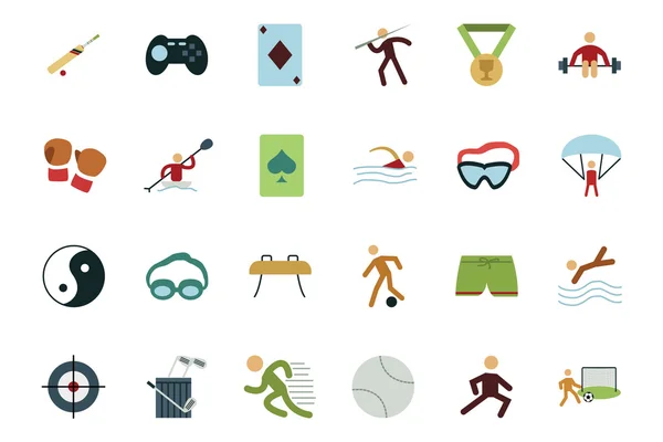 Sport und Spiele farbige Symbole 3 — Stockvektor