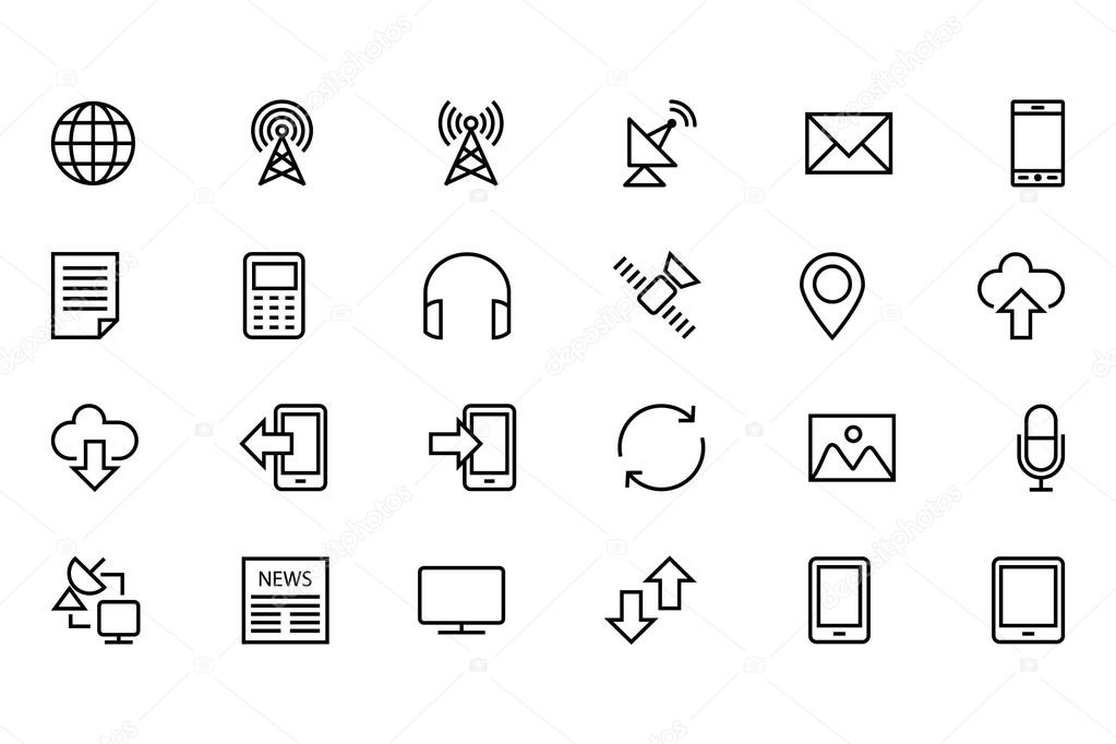 Communication Vector Line Icons 1