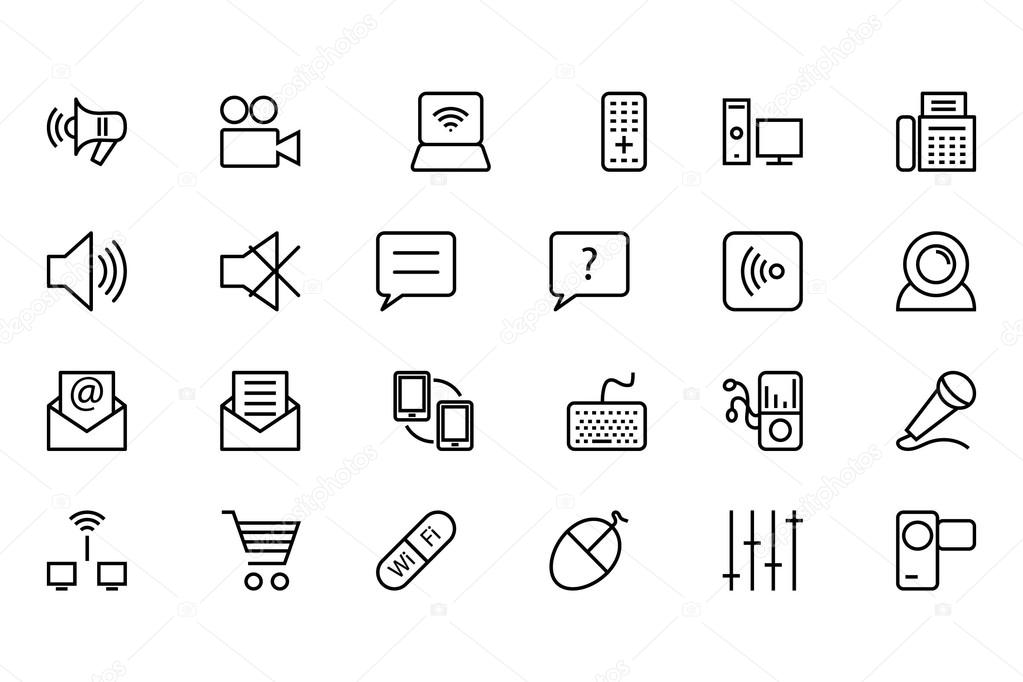 Communication Vector Line Icons 3