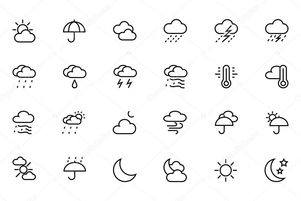 Weather Vector Line Icons 1