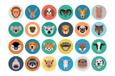 Animals Flat Colored Icons 2 clipart
