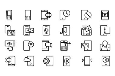 Mobile Vector Line Icons 3