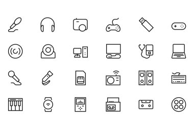 Gadgets Vector Line Icons 1 clipart