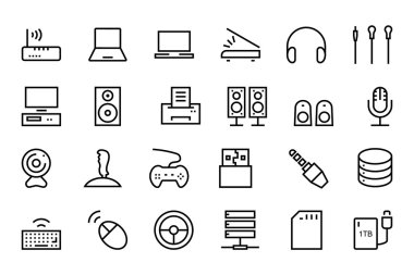 Computer Hardware Vector Line Icons 2