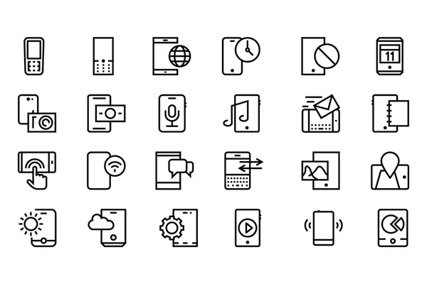 Mobile Vector Line Icons 3 — Stock Vector