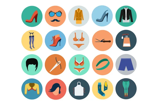 Iconos planos de moda 5 — Vector de stock