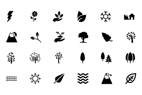 Naturaleza Vector iconos 4 — Vector de stock