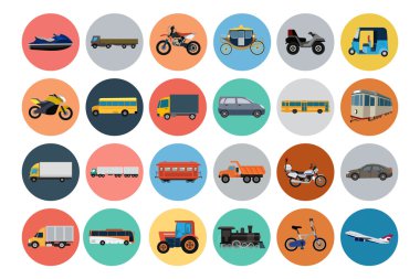 Flat Transport Icons 4 clipart