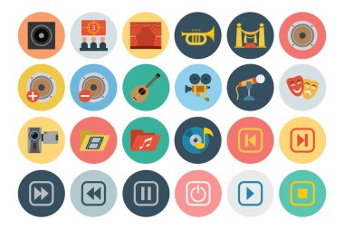 Multimedia Flat Icons 3 clipart