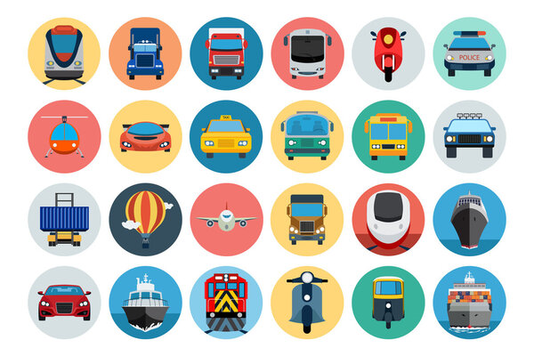 Flat Transport Icons 1