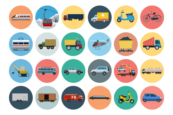 Iconos planos de transporte 3 — Archivo Imágenes Vectoriales