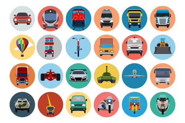 Flat Transport Icons 2 — Stock Vector